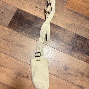 Cream Canvas Crossbody Bag Adjustable Strap